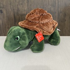 Aurora Plush Timmer the Turtle Hand Puppet Full Body Brown Green 12" NWT