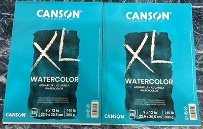 Canson XL Series Watercolor Pad, Heavyweight White Paper,  30 Sheets X 2