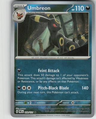 Pokemon Umbreon (Master Ball Pattern) 059/131 SV: Prismatic Evolutions Rare NM