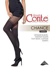 Conte CHANCE Women's Tights – Thick Microfiber – Knee Sock Look – Fashion Style