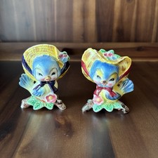 Vintage Bluebird Anthropomorphic  Salt & Pepp...