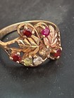 Black Hills Gold 10K Gold Leaf Ring Size 6.75, 3.35g ,7 Stones C CO — photo 9