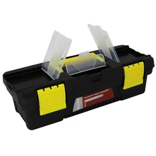 Utoolmart 11-inch Tool Box, Plastic with Removable Tray,Organizer and Storage