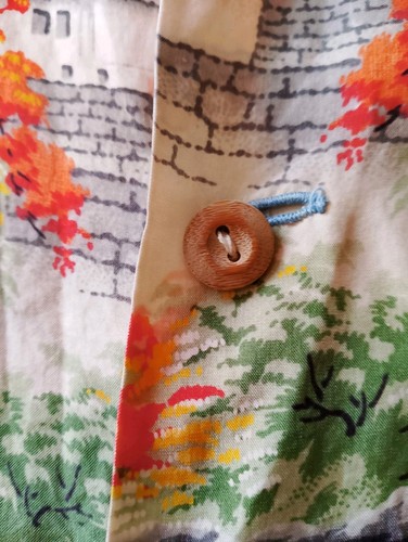 1940S-1950S Hookano 100% Silk Nice Japanese Motif Size Medium. - Picture 6 of 16