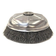 Crimped Wire Cup Brush, 6 in Dia., 5/8-11 Arbor, 0.02 in Carbon Steel ORS Nasco
