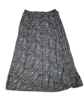Vtg 90s Cherokee Maxi Skirt Green Gray Floral Pull On L/XL Waist 30-35"