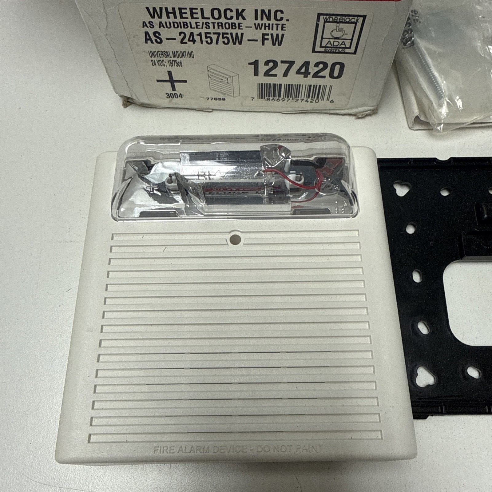 Wheelock AS-2411575W-FW 24VDC WHIT 2-wire Fire Alarm Audible Horn Strobe 127420
