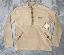 New Simply Southern Corduroy Tan Pullover Top Womens Long Sleeve Medium NWT