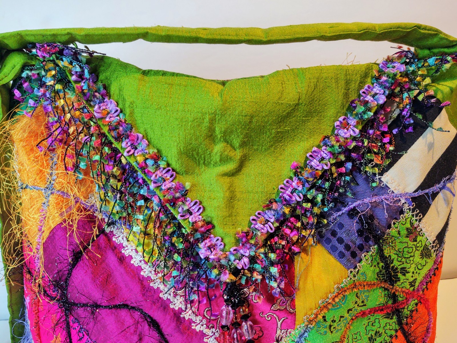 OOAK Handmade Patchwork Long Strap Boho Purse Bag… - image 3