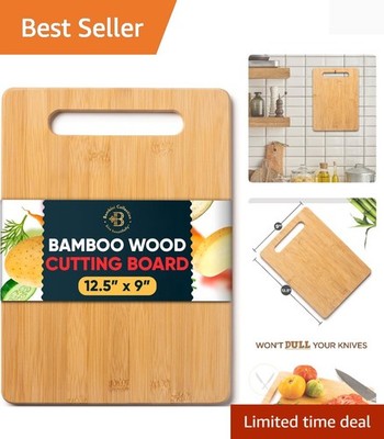 Handcrafted 12.5'' x 9'' Bamboo Cutting Board - Eco-Friendly Gift for Chefs