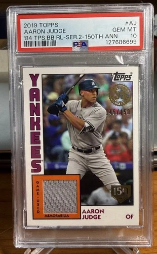 2019 Topps 1984 Topps GU Relic 150th Anniv. #AJ Aaron Judge 145/150 PSA 10/POP 1