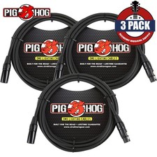 3-PACK Pig Hog 10FT High Performance DMX 3-Pin XLR Lighting Cable PHDMX10