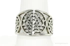 Vintage Sri Yantra Chakra Sterling Silver Wide Band Ring - Size 9.75