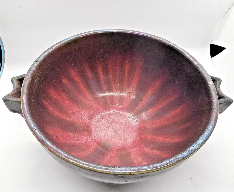 Fulper Pottery No.858 Bowl Footed & Handles 9" Wide & 4 1/2" Tall - Image 2 of 4