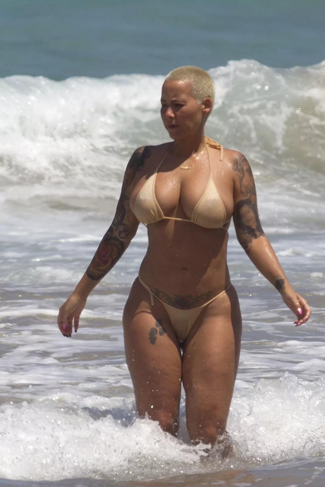 Amber Rose Beach Bikini 4x6 Celebrity Photo Print