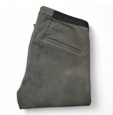 Vintage Helmut Lang Stone Grey Muted Olive Lambskin Leather Pants legging Size 2