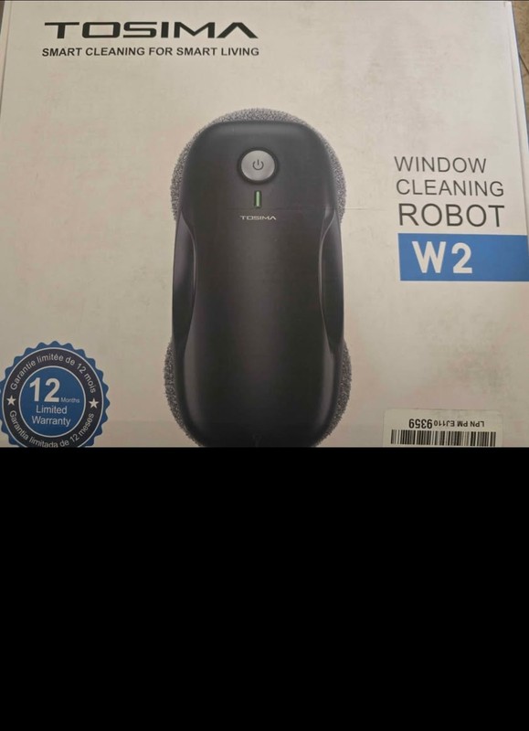 Tosima W2 Window Cleaning Robot, Microfiber Cloth, Edge Detection, 3800PA Sucti…