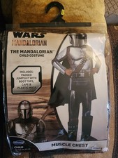 Star Wars The Mandalorian Halloween Costume Jumpsuit w/Boot Tops Cape Mask M