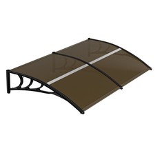 40"x 80"Window Awning Cover Door Canopy Polycarbonate Rain Snow Protection Brown