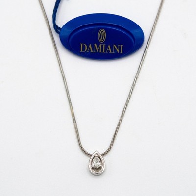 Damiani Halskette aus 18 kt Weißgold und Tropfendiamant