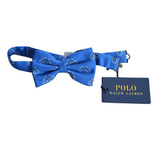 Polo Ralph Lauren Royal Blue White Bicycle 100 Silk Size 8-20 Boys Bow Tie