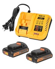 Lenoya 2/Pk 20V Max Battery 3.0Ah Replacement Dewalt DCB112 12/20V Charger