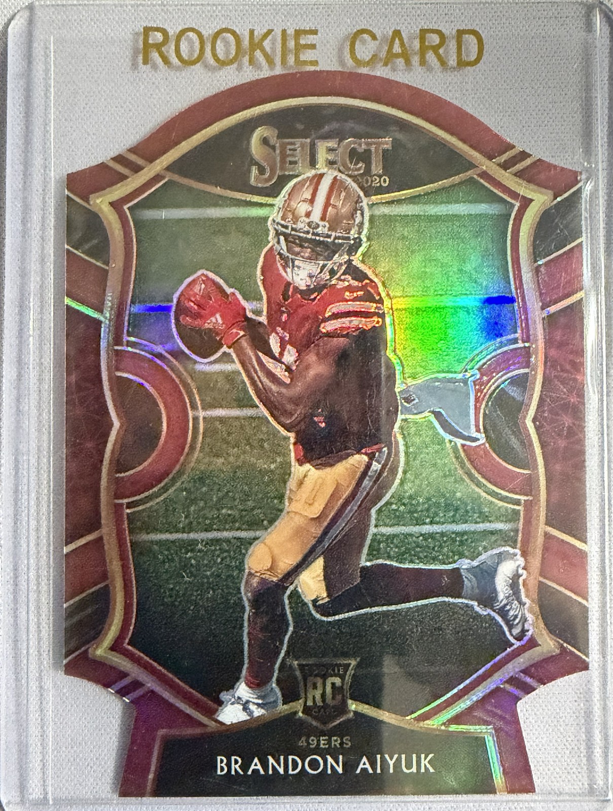 2020 Panini Select #66 Brandon Aiyuk Maroon Prizm Die Cut