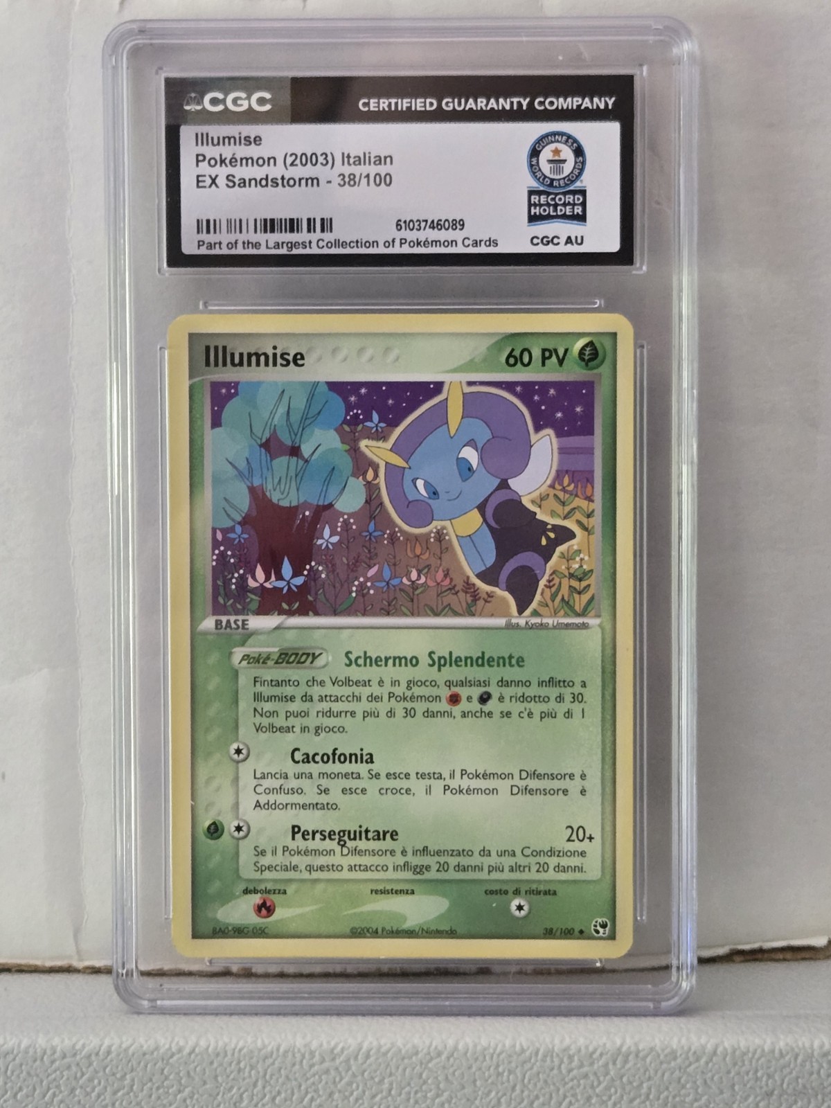 2003 Pokemon Italian ILLUMISE ex Sandstorm 038/100 CGC 1/1 World Record Card