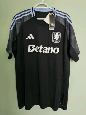 Adidas Aston Villa FC 25/26 Away Black Blue Men's Soccer Jersey Sz XL (JN8053)