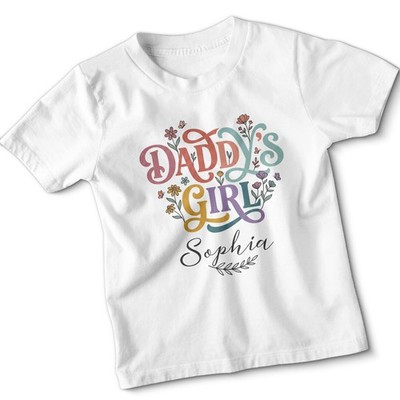 Personalised Kids Fathers Day T Shirt Any Name Daddy Girl Graphic Tee