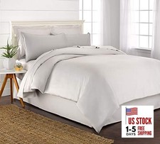 Duvet Cover by , 3 Piece Set, Genuine 100 Organic Viscose Derived King White