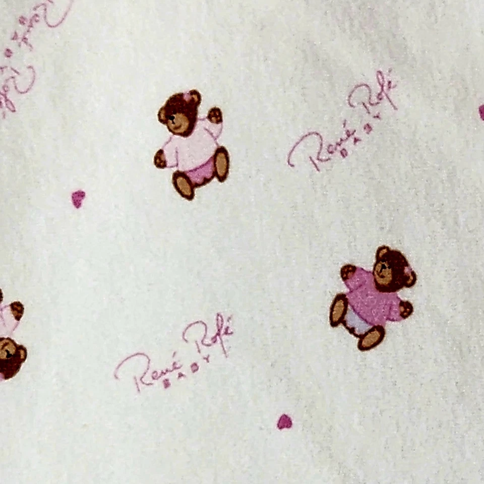 Manta Receptora Bebé Rene Rofe Oso de Peluche Rosa Borde Lovey Pequeña Seguridad  Foto 3 de 4