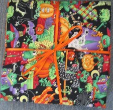 HALLOWEEN Cotton Fabric FAT QUARTERS bundle of 4 FQ's 18x22" folded ironed