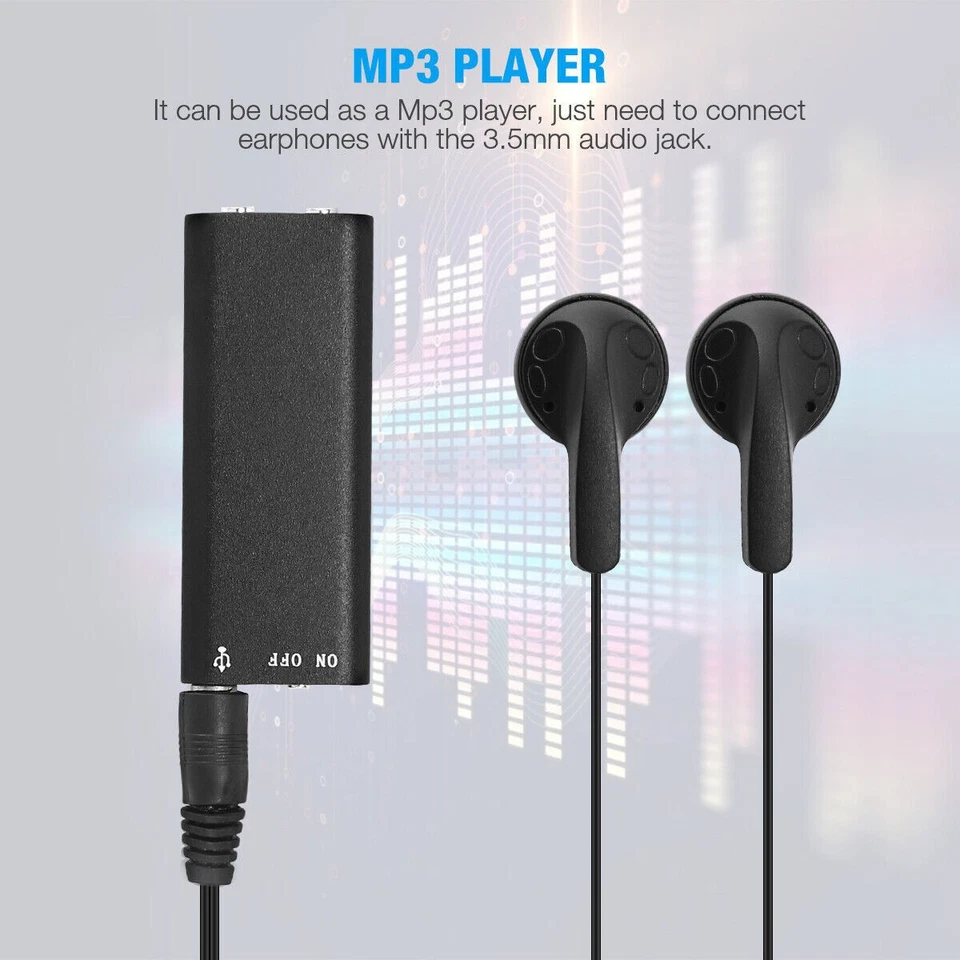 Mini Spy Audio Recorder Voice Activated Office Listening Device 96 Hours 8GB - Image 4 of 4