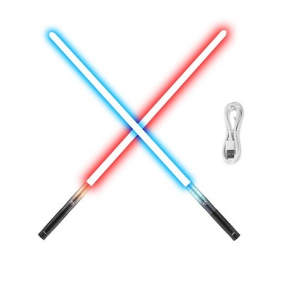 39 Inch Light Up Duel Sword Toy with Sound Effects and RGB Lights for Kids
