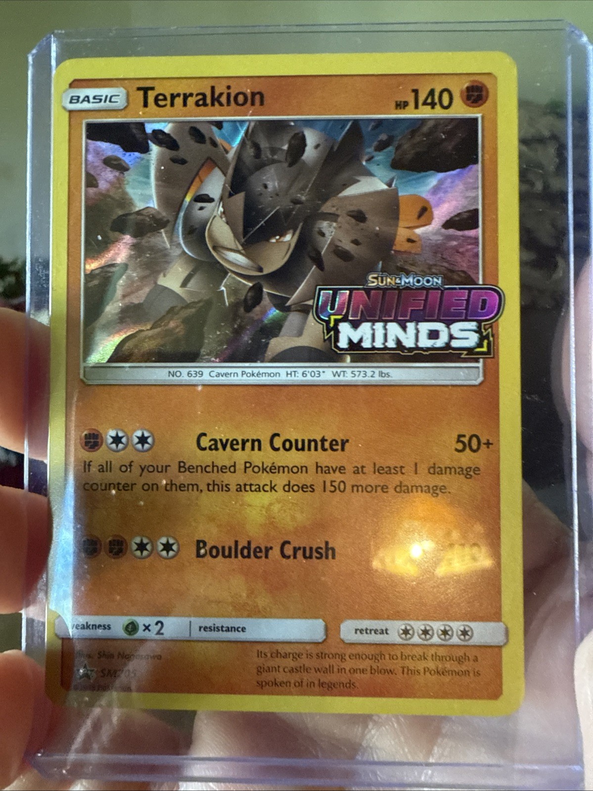 Terrakion SM 205 Holo Promo STAMPED - Sun & Moon: Unified Minds Pokemon 2019