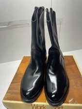 Vintage NOS Double HH 3104 Black Work Western Boots Men’s 9 EE