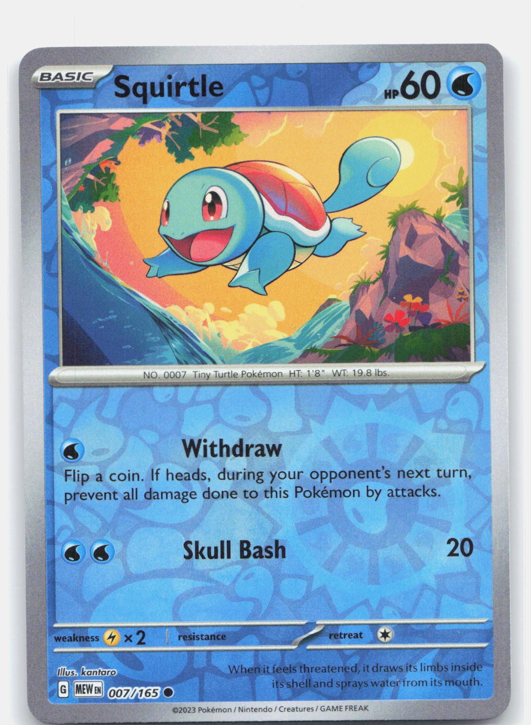 Squirtle - Reverse Holo Common SV: Scarlet & Violet 151 007/165 NM