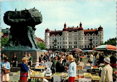 Malmo Sweden Mollevangstorget Market Square Cont Postcard