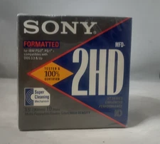 Sony 2HD Floppy Diskettes IBM Formatted 1.44 MB 3.5 Inch ▪ 10 Pack NEW SEALED