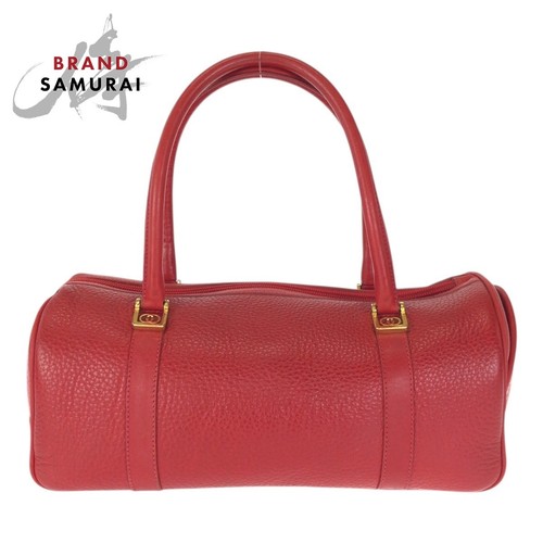 Gucci Vintage Interlocking Leather Handbag Red Gold Hardware Pre-owned From Japa