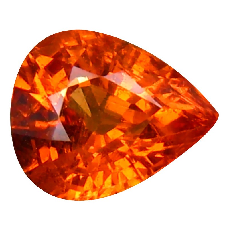 0.88 ct Outstanding Pear Cut (6 x 5 mm) Namibia Fanta Orange Spessartine