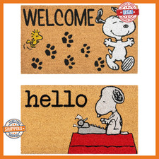 Gertmenian Peanuts Snoopy Coir Doormat - 2x3 Welcome Mat 2-Pack , Ideal for Hig