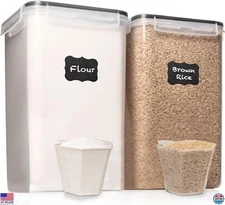 2-Pack 6.5L Airtight Food Storage Containers - Clear BPA-Free for Cereal, Flour
