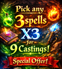 Pick any 3 spells - Love, Money, Health, Luck -