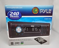 Pyle Bluetooth Marine Stereo Radio Waterproof Boat Receiver PLMR17BTB Black NEW