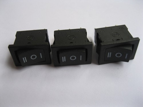 30 pcs Rocker Switch KCD1 ON/OFF/ON Black 3pin 6A 250V 10A 125V New - Picture 4 of 4