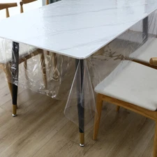 Clear Transparent PVC Plastic Tablecloth Protector Waterproof Oblong Table Cover
