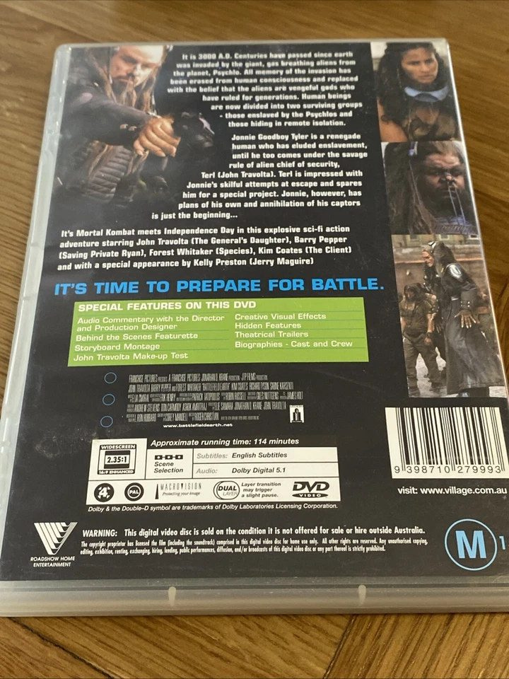 Battlefield Earth DVD John Travolta Region 4 Forest Whitaker Kelly Preston - image 2 of 4