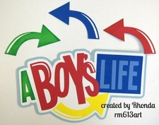 A Boy's Life paper piecing title premade scrapbook page Rhonda